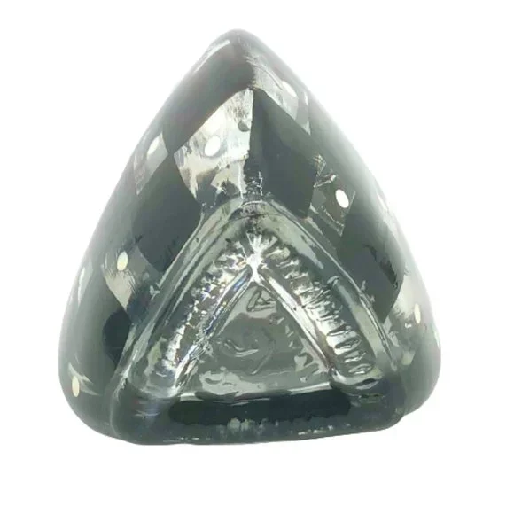 Vintage—ESTATE~ ART DECO Style Triangular Flared-Lip Glass Bottle Vase - Picture 5 of 5